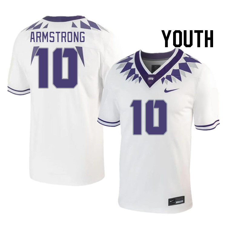 Youth #10 Thomas Armstrong TCU Horned Frogs 2023 College Footbal Jerseys Stitched-White